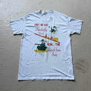 Vintage 80s Kadaffy Duck Tee Muammar Gaddafi Libya Satire 80s Gaddafi